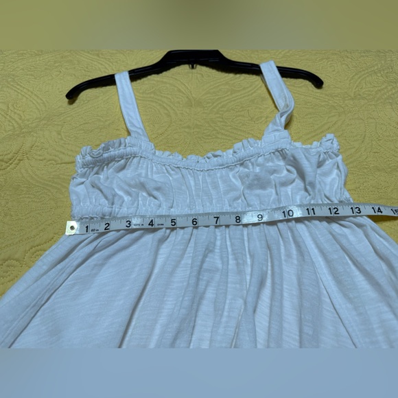 H264 Free People M pp14 L p15 unstretched Ivory Ruffle-Trim Swing Tank Top - Picture 4 of 9